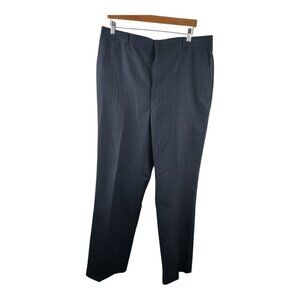 Men's Suit Pants Dark Blue with Pinstripe Size 36x31
